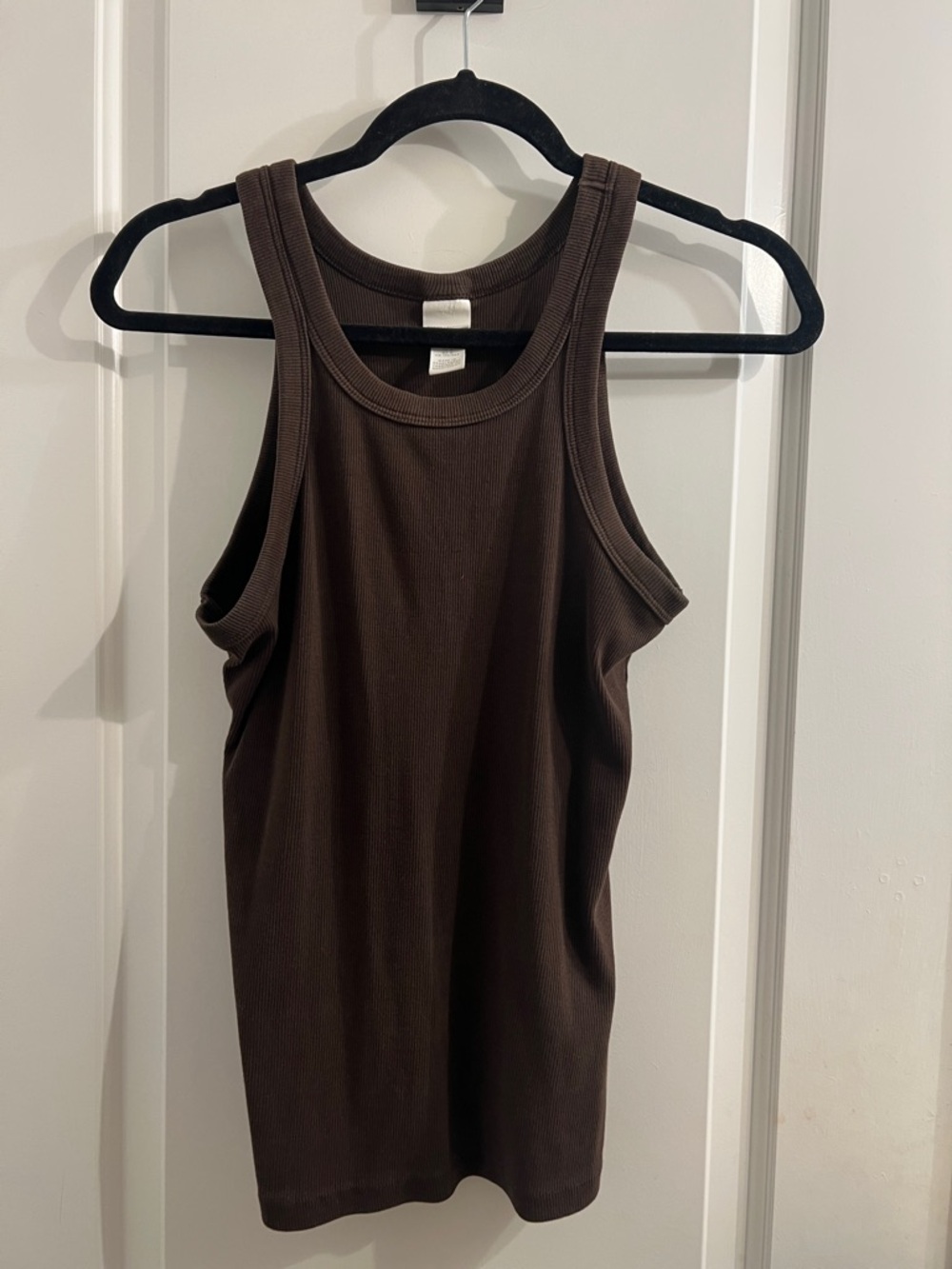 H&M Ribbed Tank Top - Dark Brown